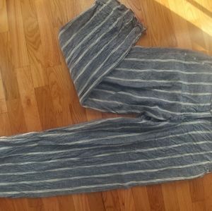 Stripe Pants Low Rise Linen